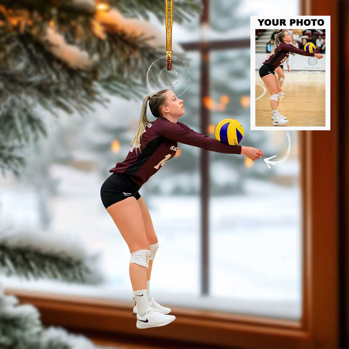 Volleyball Spirit - Personalized Photo Mica Ornament - Christmas Gift For Volleyball Lovers