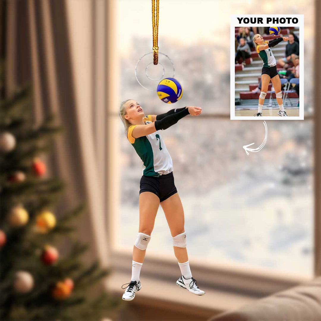 Volley Star - Personalized Photo Mica Ornament - Christmas Gift For Volleyball Lovers