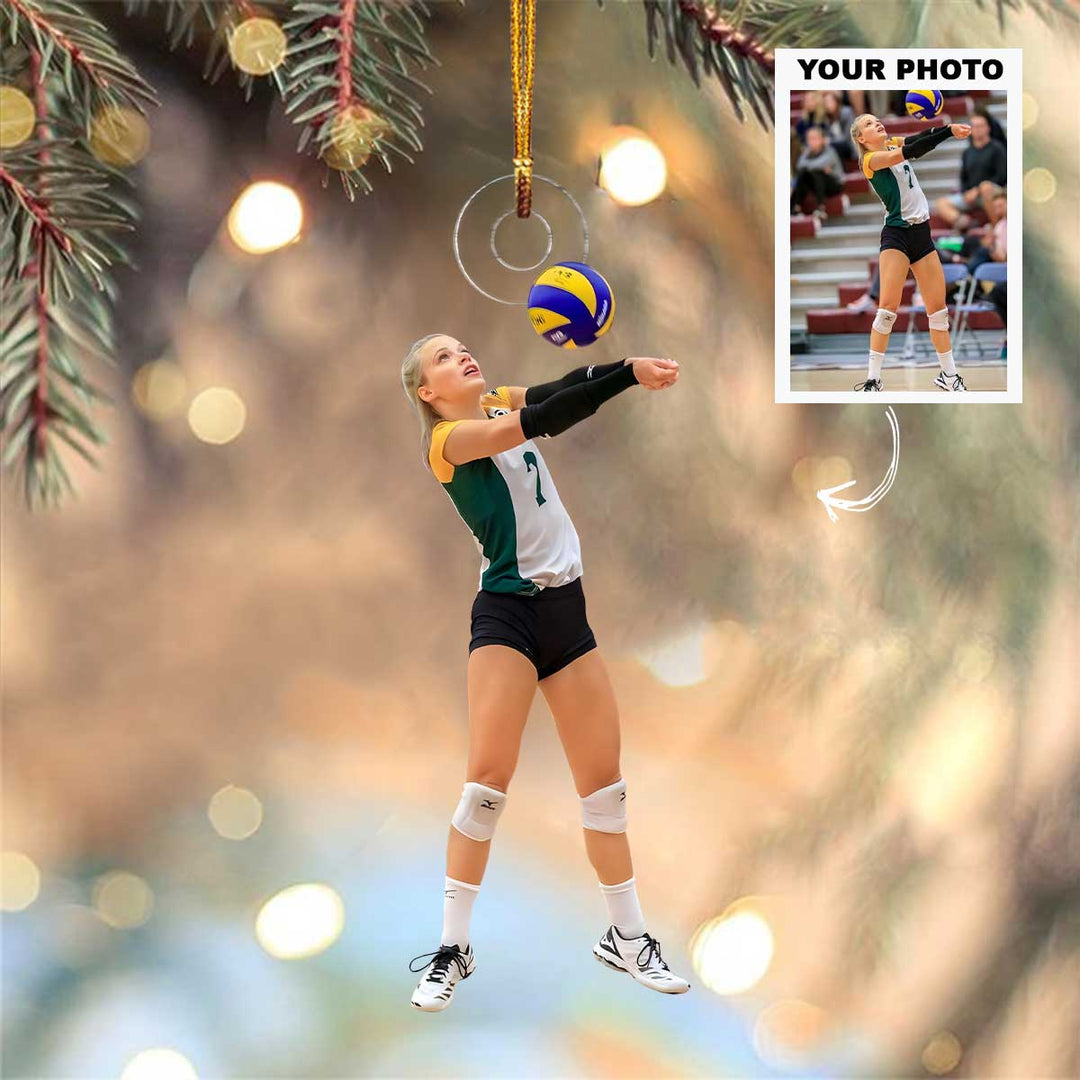 Volley Star - Personalized Photo Mica Ornament - Christmas Gift For Volleyball Lovers