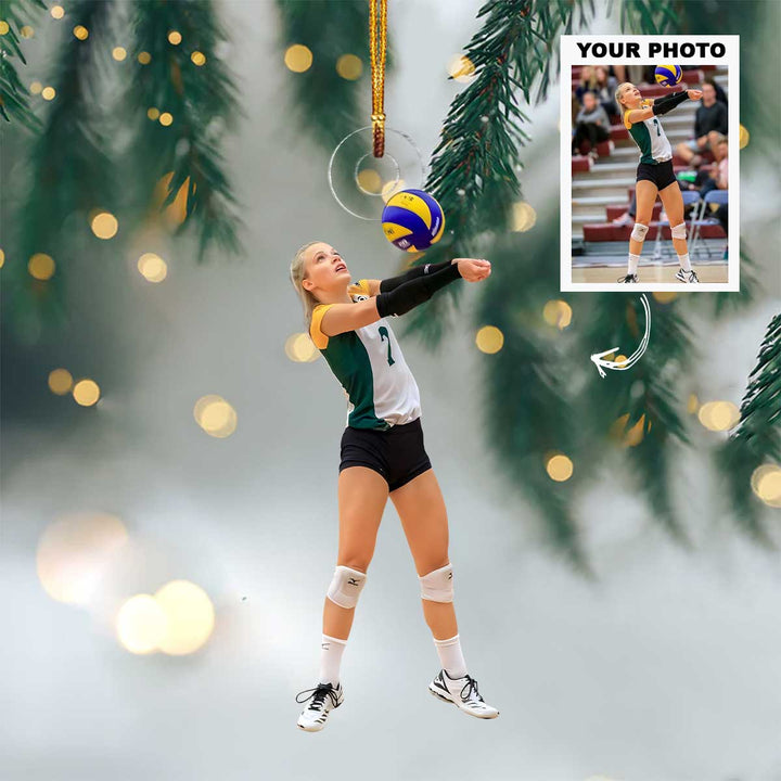 Volley Star - Personalized Photo Mica Ornament - Christmas Gift For Volleyball Lovers