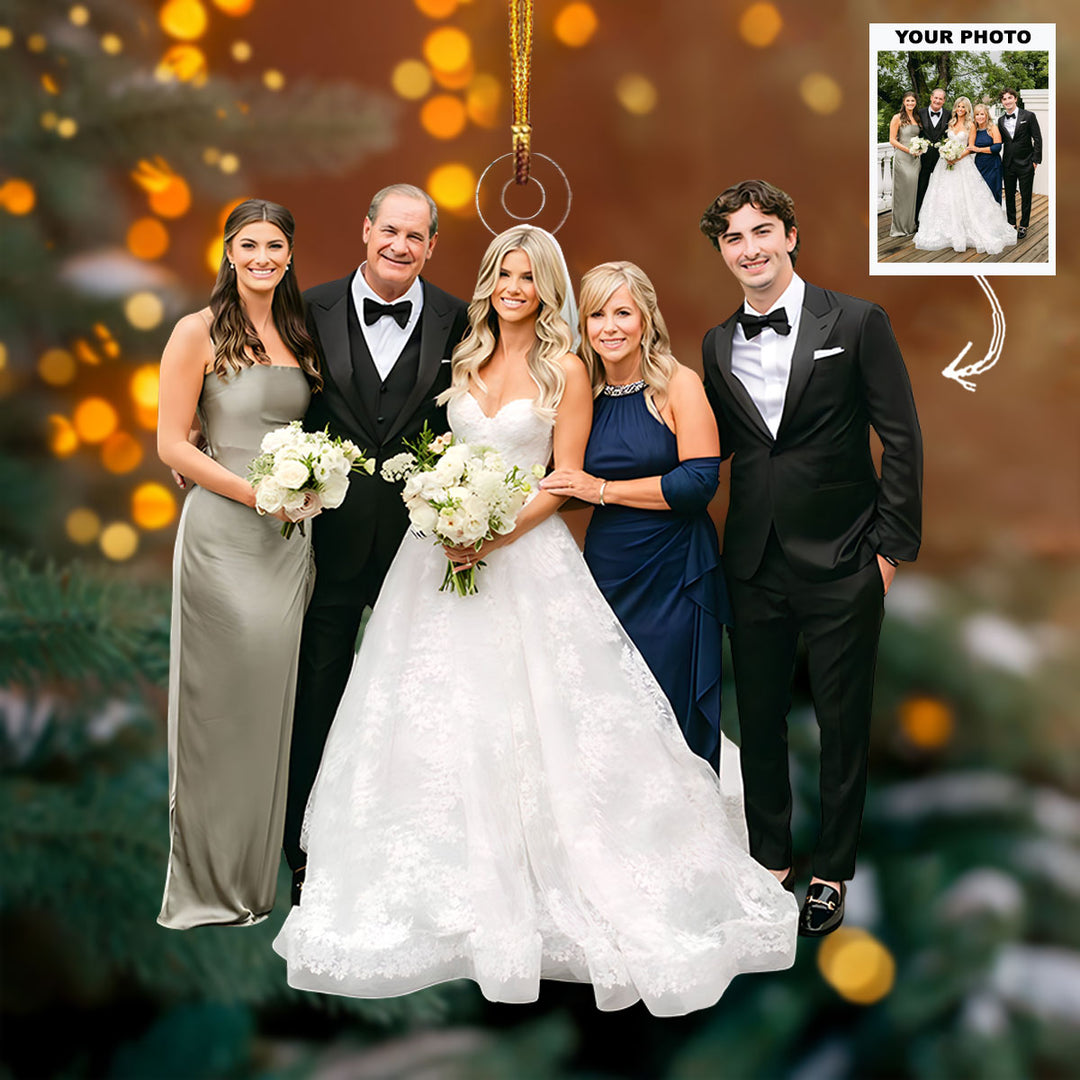 The Day We Became One - Personalized Photo Mica Ornament - Christmas Gift For Family Members, Couples, Newlyweds, Wife, Husband