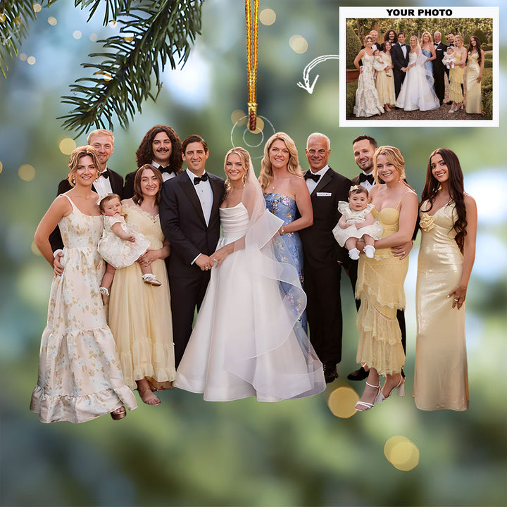 The Day We Became One - Personalized Photo Mica Ornament - Christmas Gift For Family Members, Couples, Newlyweds, Wife, Husband