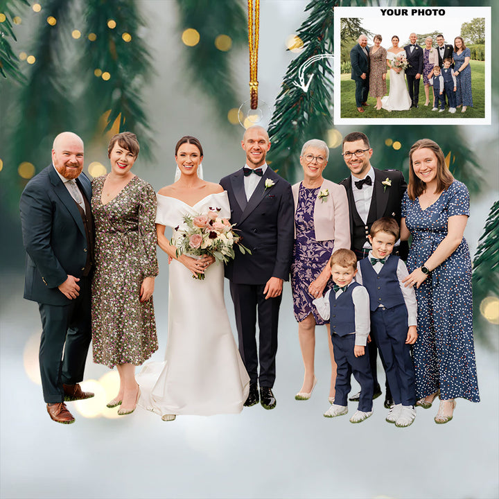 The Day We Became One - Personalized Photo Mica Ornament - Christmas Gift For Family Members, Couples, Newlyweds, Wife, Husband