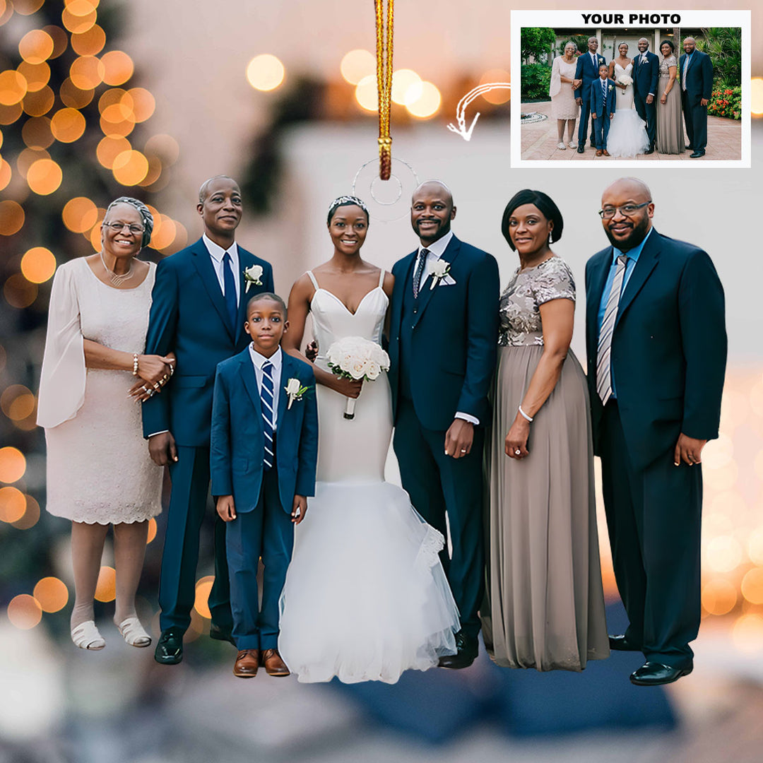 The Day We Became One - Personalized Photo Mica Ornament - Christmas Gift For Family Members, Couples, Newlyweds, Wife, Husband