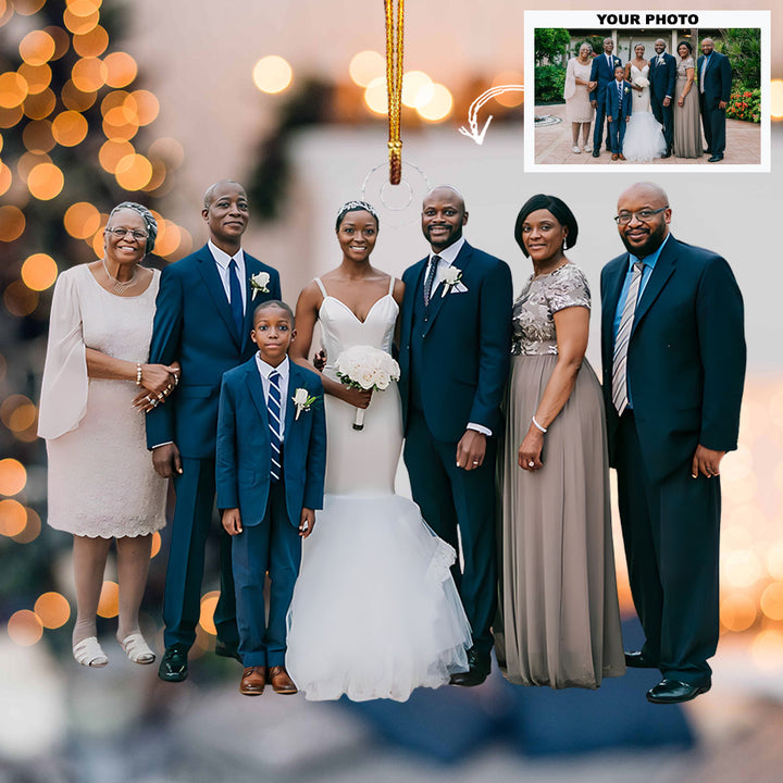 The Day We Became One - Personalized Photo Mica Ornament - Christmas Gift For Family Members, Couples, Newlyweds, Wife, Husband