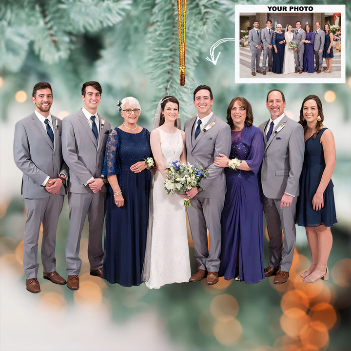 The Day We Became One - Personalized Photo Mica Ornament - Christmas Gift For Family Members, Couples, Newlyweds, Wife, Husband