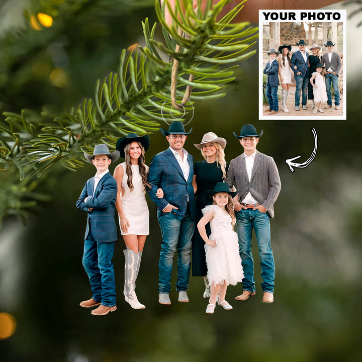 Wild West Family - Personalized Photo Mica Ornament - Christmas Gift For Family Members