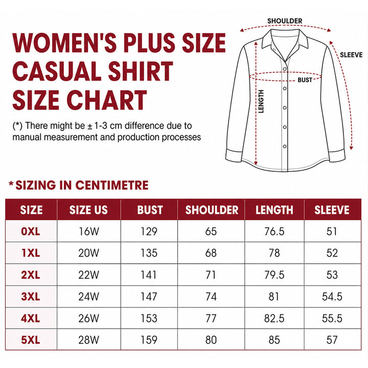 Vibrant Reverie Women's Plus Size Casual Shirt Long Sleeve NCU0PT182